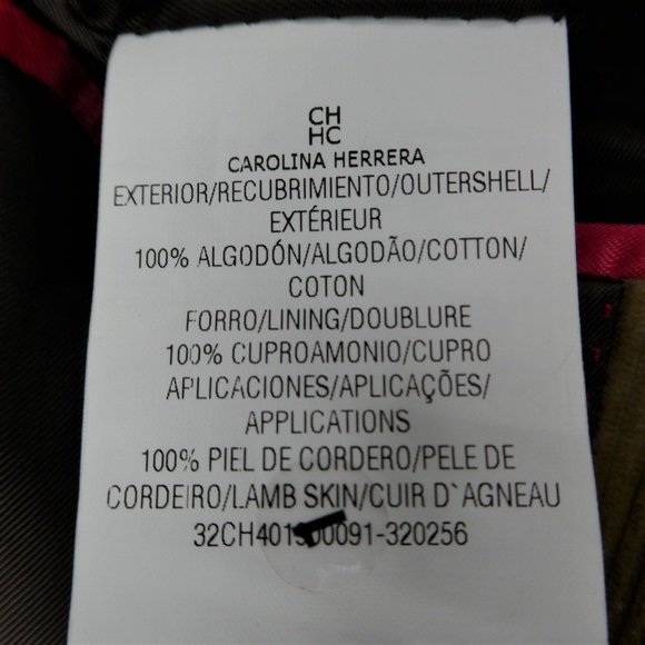 Carolina Herrera Blazer Sports Coat Corduroy Lambskin Elbow Patches Logo - Picture 8 of 8